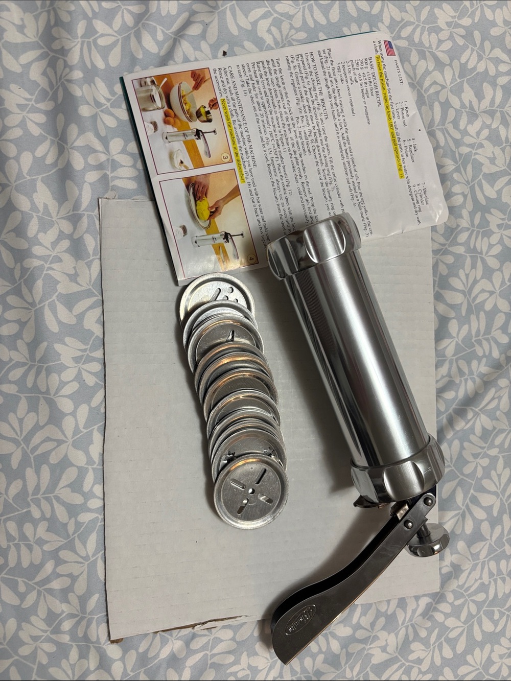 Stainless Steel Cookie Press with Multiple Discs